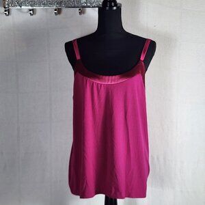 Chico's Berry Rayon Span Adj Silk Like Strap Neckline Stretch Cami Size 3 US XL